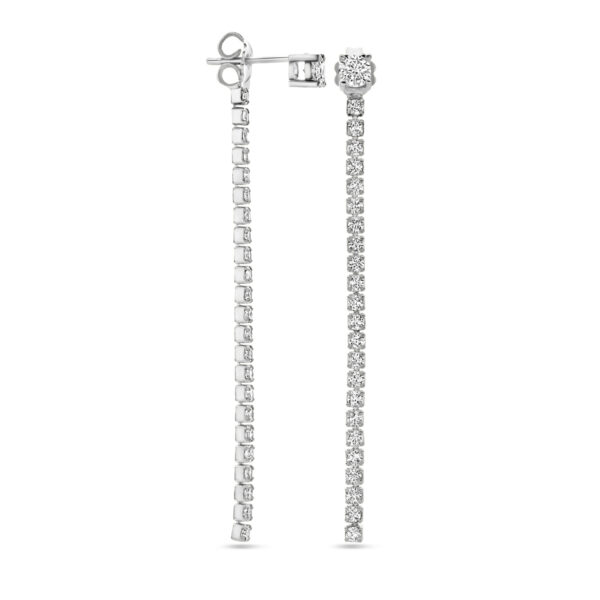 oorhangers zirkonia 55 mm zilver gerhodineerd - Afbeelding 3