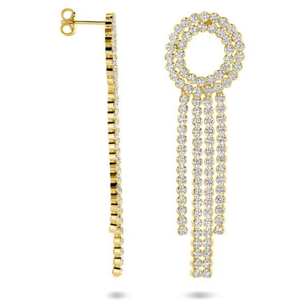 oorhangers zirkonia 62 mm 1 micron zilver verguld (geel) - Afbeelding 3