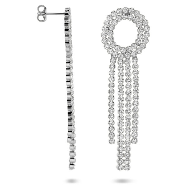 oorhangers zirkonia 62 mm zilver gerhodineerd - Afbeelding 3