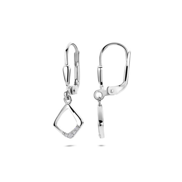 oorhangers zirkonia brisur haak 25 mm zilver gerhodineerd - Afbeelding 3