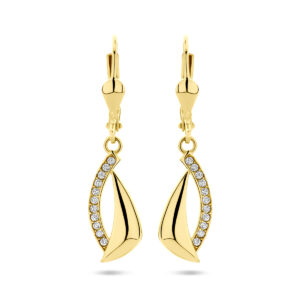 oorhangers zirkonia brisur haak 31 mm 14K geelgoud