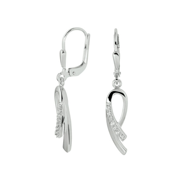 oorhangers zirkonia brisur haak zilver gerhodineerd