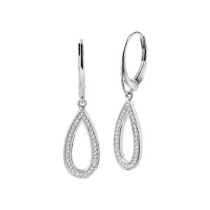 oorhangers zirkonia brisur haak zilver gerhodineerd