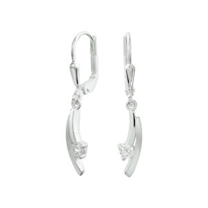 oorhangers zirkonia brisur haak zilver wit