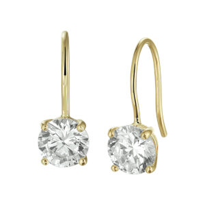 oorhangers zirkonia franse haak 14K geelgoud