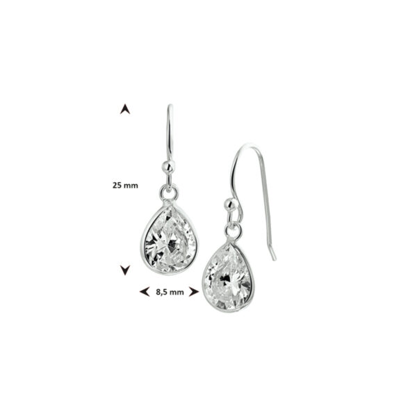 oorhangers zirkonia franse haak zilver gerhodineerd - Afbeelding 3