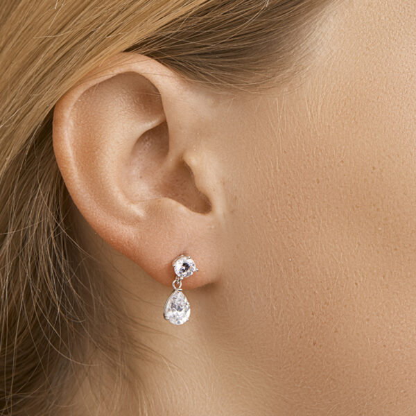 oorhangers zirkonia zilver gerhodineerd - Afbeelding 2