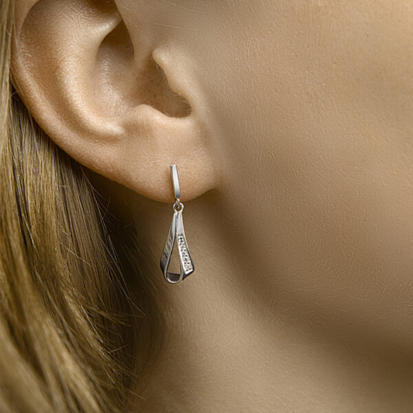 oorhangers zirkonia zilver gerhodineerd - Afbeelding 2