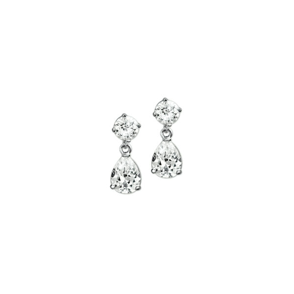 oorhangers zirkonia zilver gerhodineerd