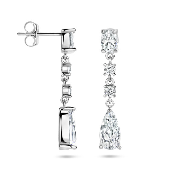oorhangers zirkonia zilver gerhodineerd - Afbeelding 3