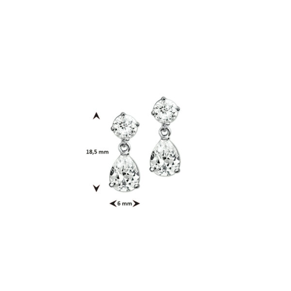 oorhangers zirkonia zilver gerhodineerd - Afbeelding 3