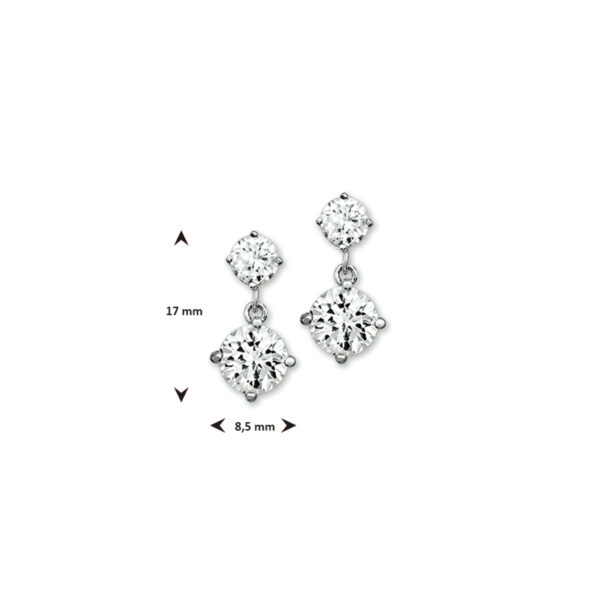 oorhangers zirkonia zilver gerhodineerd - Afbeelding 3