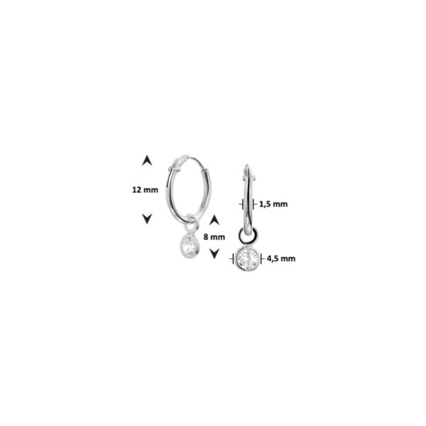 oorhangers zirkonia zilver gerhodineerd - Afbeelding 3