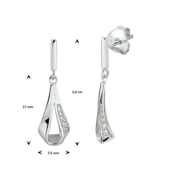 oorhangers zirkonia zilver gerhodineerd - Afbeelding 3