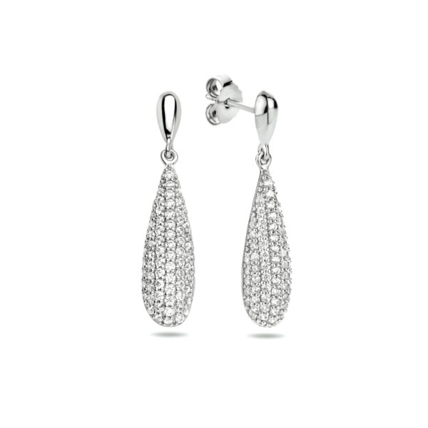 oorhangers zirkonia zilver gerhodineerd - Afbeelding 3