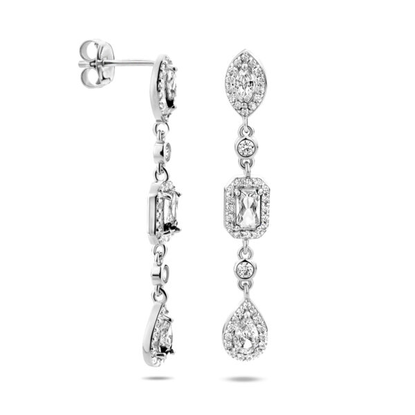 oorhangers zirkonia zilver gerhodineerd - Afbeelding 3