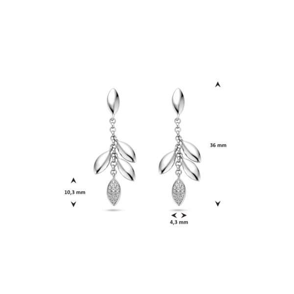 oorhangers zirkonia zilver gerhodineerd - Afbeelding 4