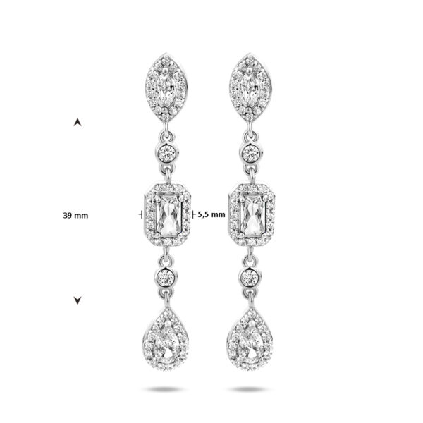 oorhangers zirkonia zilver gerhodineerd - Afbeelding 4