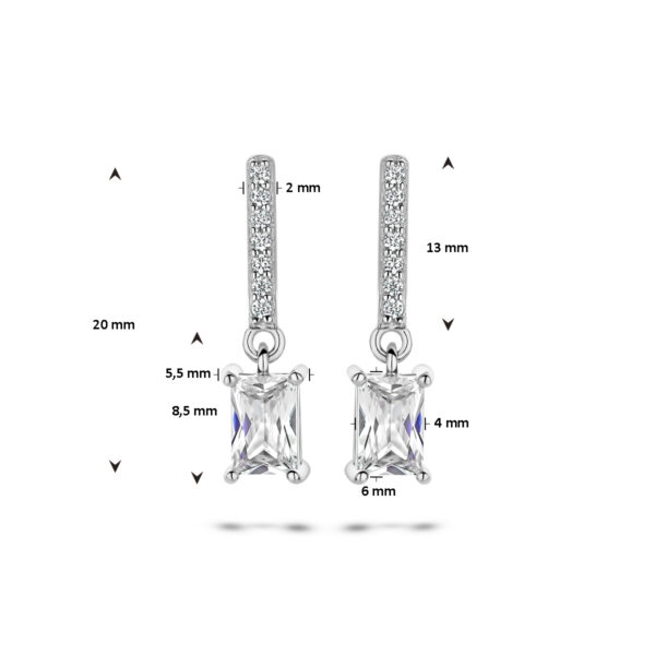 oorhangers zirkonia zilver gerhodineerd - Afbeelding 4