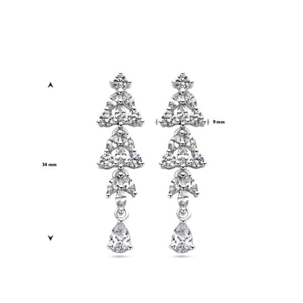 oorhangers zirkonia zilver gerhodineerd - Afbeelding 4
