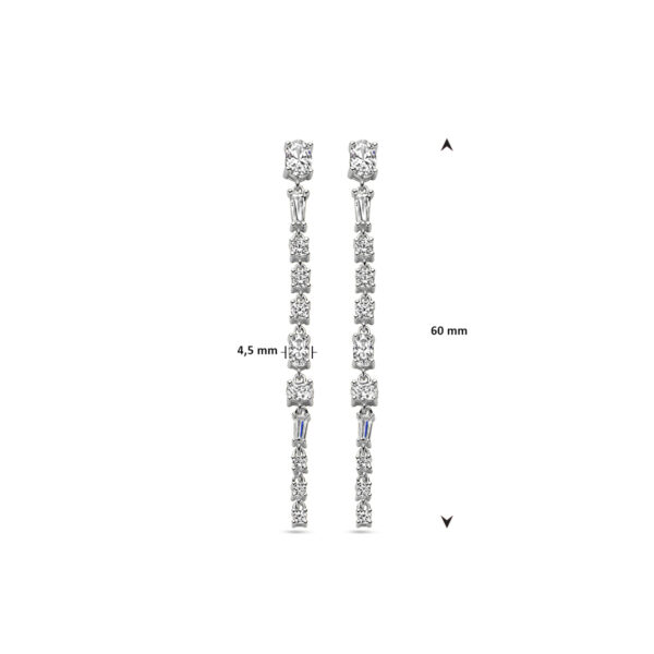 oorhangers zirkonia zilver gerhodineerd - Afbeelding 4