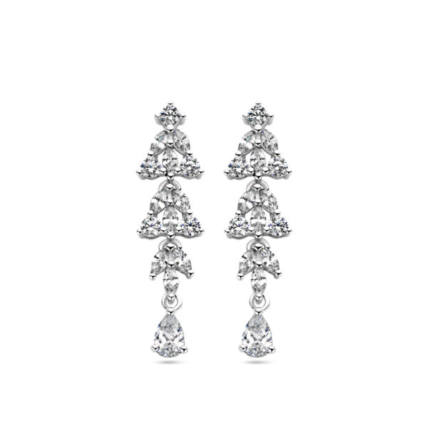 oorhangers zirkonia zilver gerhodineerd