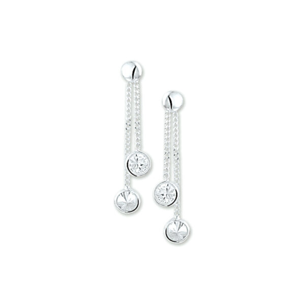 oorhangers zirkonia zilver wit