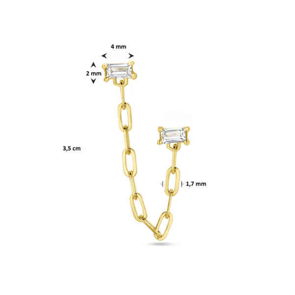 oorknop 1 micron per stuk zilver verguld (geel) - Afbeelding 4