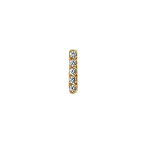 oorknop balkje diamant 0.02ct h p1 per stuk 14K geelgoud