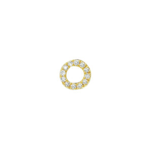 oorknop diamant 0.035ct h p1 per stuk 14K geelgoud