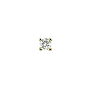 oorknop diamant 0.05ct h si per stuk 14K geelgoud