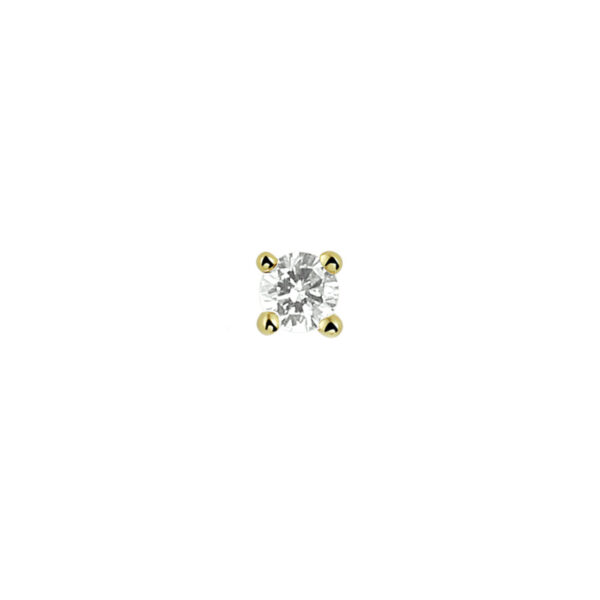 oorknop diamant 0.05ct h si per stuk 14K geelgoud