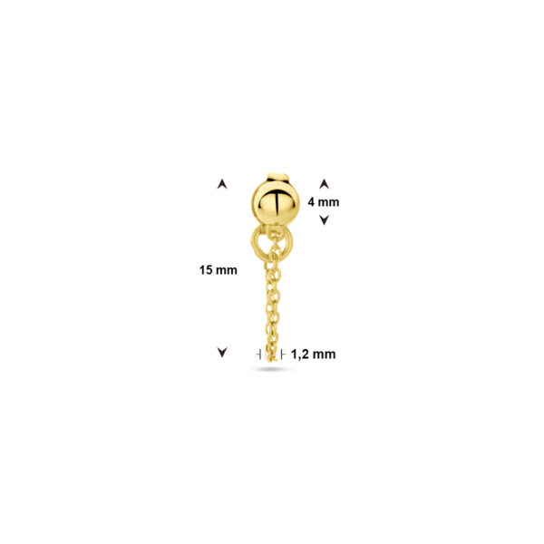 oorknop half-bol per stuk 1 micron zilver verguld (geel) - Afbeelding 4