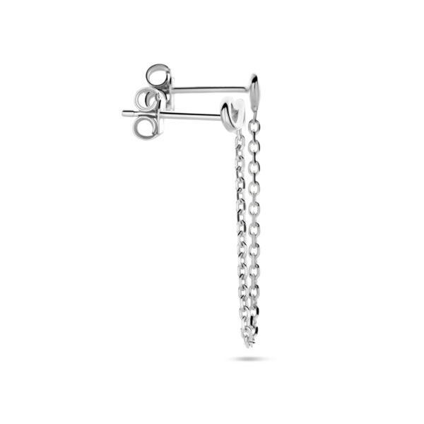 oorknop hart en infinity per stuk zilver gerhodineerd - Afbeelding 3