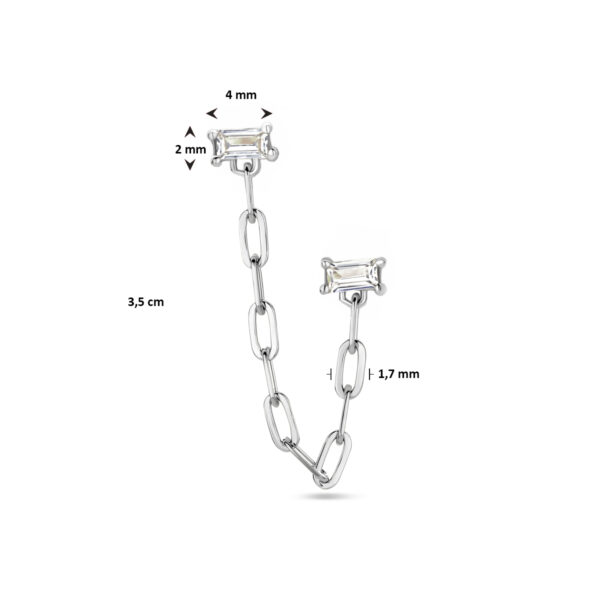 oorknop per stuk zilver gerhodineerd - Afbeelding 4