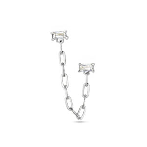 oorknop per stuk zilver gerhodineerd