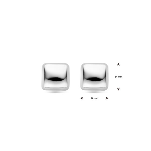 oorknoppen 14 mm zilver gerhodineerd - Afbeelding 4