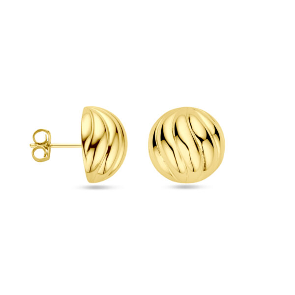 oorknoppen 14,5 mm 1 micron zilver verguld (geel) - Afbeelding 3
