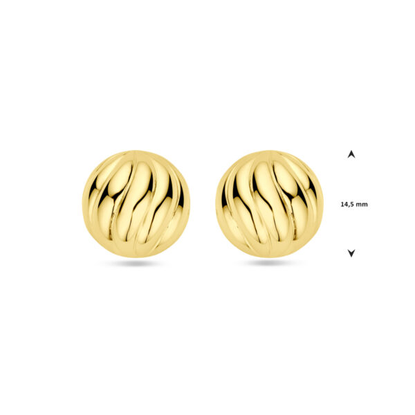 oorknoppen 14,5 mm 1 micron zilver verguld (geel) - Afbeelding 4