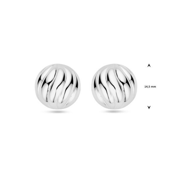 oorknoppen 14,5 mm zilver gerhodineerd - Afbeelding 4