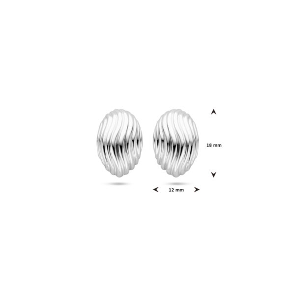 oorknoppen 18 mm zilver gerhodineerd - Afbeelding 4