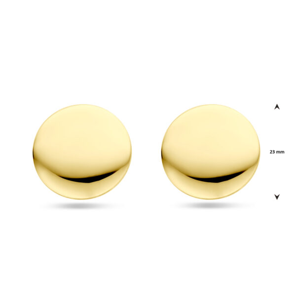 oorknoppen 23 mm 1 micron zilver verguld (geel) - Afbeelding 4