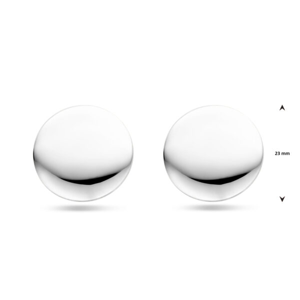 oorknoppen 23 mm zilver gerhodineerd - Afbeelding 4
