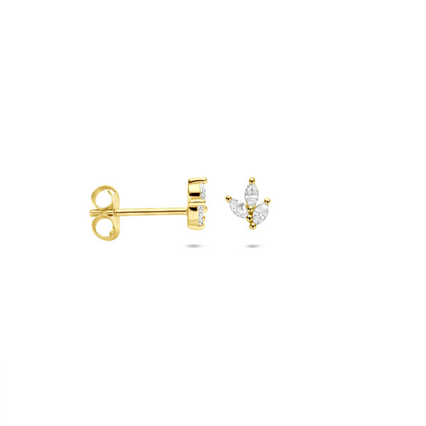 oorknoppen 5 mm 1 micron zilver verguld (geel) - Afbeelding 3