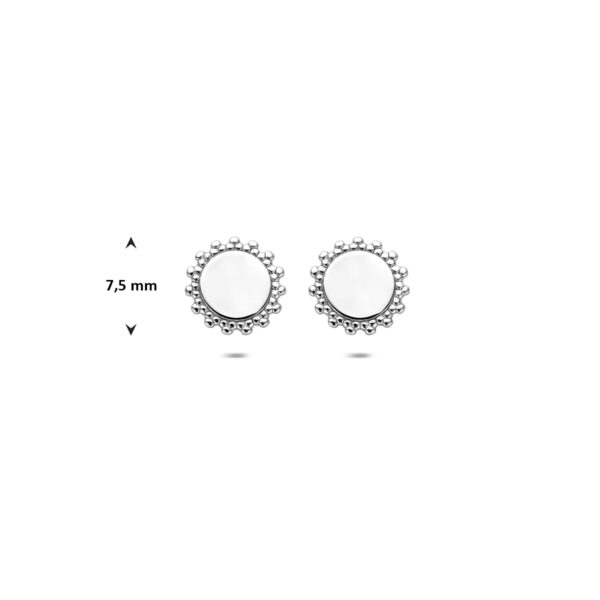 oorknoppen 7,5 mm zilver gerhodineerd - Afbeelding 4