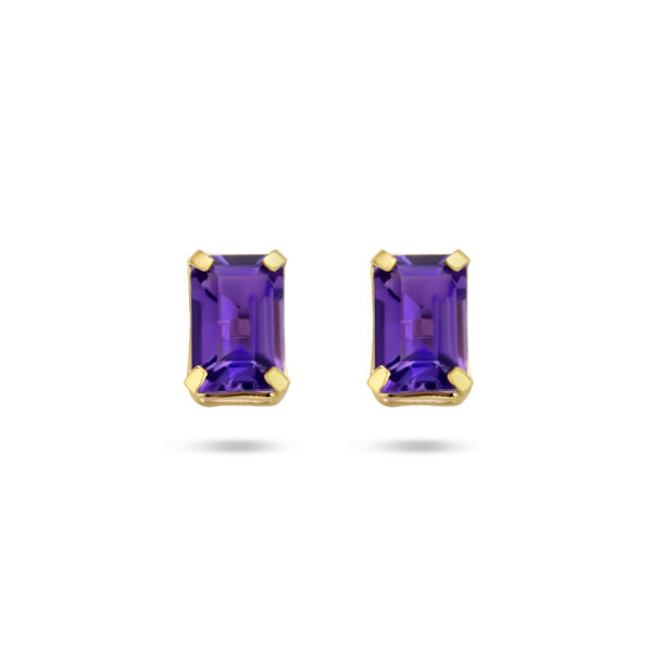 oorknoppen amethist 14K geelgoud