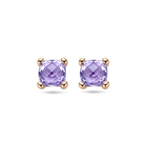 oorknoppen amethist 14K roségoud