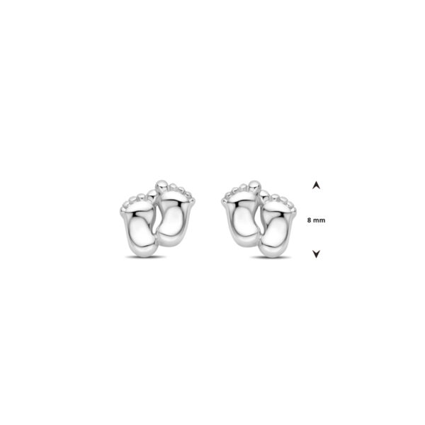 oorknoppen baby voetjes 8 mm zilver gerhodineerd - Afbeelding 4