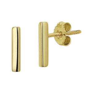 oorknoppen balkje zilver verguld (geel)