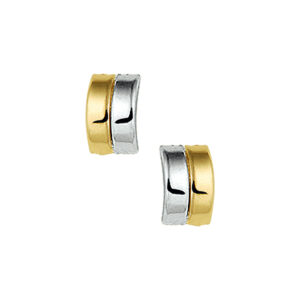 oorknoppen bicolor gestift 14K geelgoud